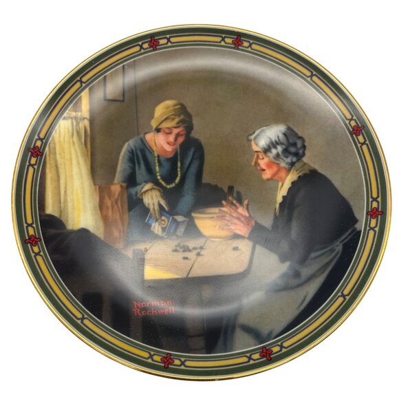1985 Knowles Norman Rockwell Plate Family's Full Measure 8.5" Bradex 84-R70-7.3 - Picture 2 of 6